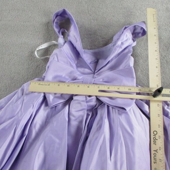 Azazie Favia Lilac A Line Dress Girls 4 Off the Shoulder Matte Satin Flower Girl - Picture 6 of 9